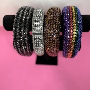 Trendy sparkly multicolored hair bands